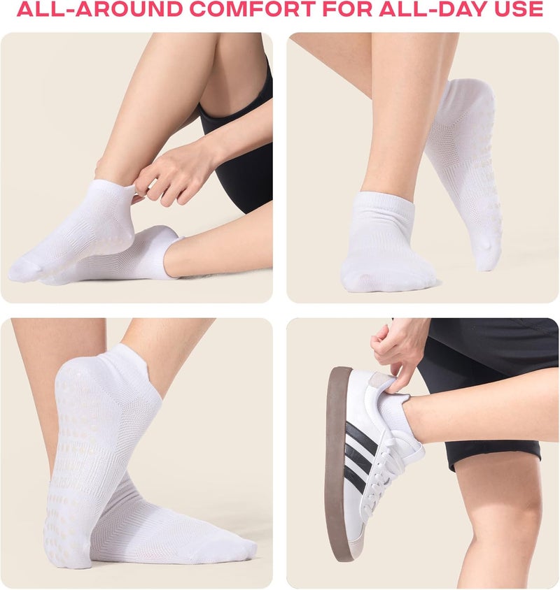 CoolMate Store Pilates Socks with Grips for Women, Yoga Socks, Crew Non Slip Women for Barre, Pilates Gifts - Image 2